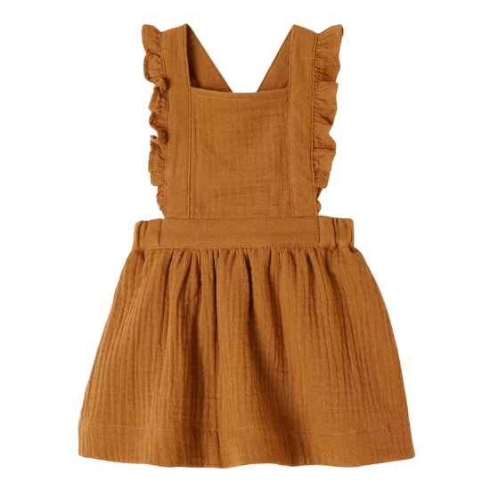 Robe-salopette en gaze de coton bébé vertbaudet