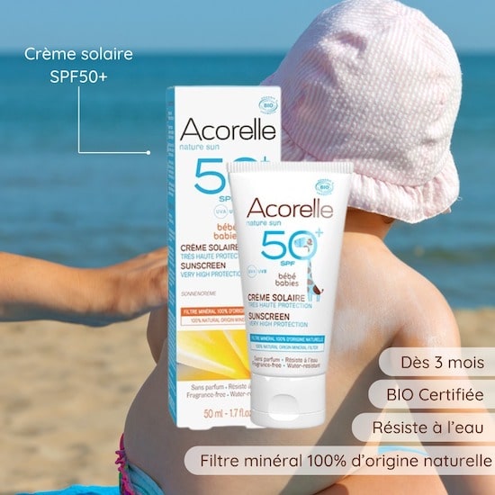 Crème solaire bébé Acorelle