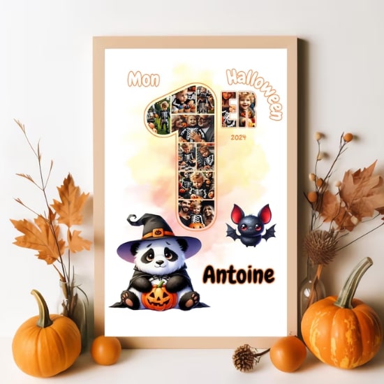 Affiche "1er Halloween" personnalisée - Créatrice Etsy : UnPtitMondeSouvenirs