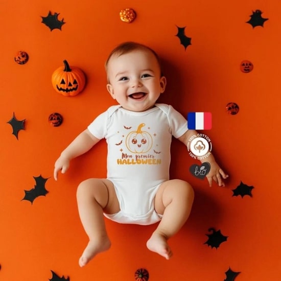 Body bébé "Mon Premier Halloween" - créatrice Etsy : VotreMessageIci