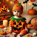 Costume Halloween Bébé Unisexe Citrouille - Ensemble Gilet + Chapeau, Mélange Coton, Pour Nouveau-nés Et Petits Enfants, Cadeau Mignon