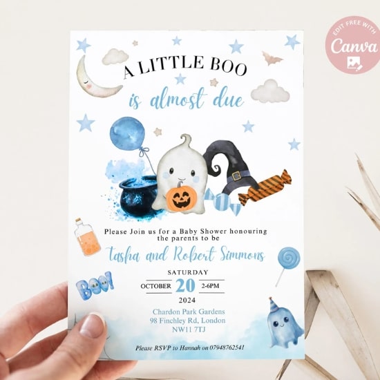 Invitation baby shower Halloween - Créatrice Etsy : Thehappyevents