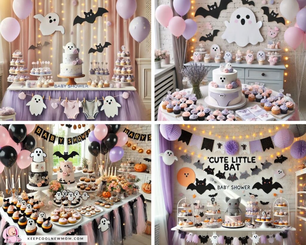Baby shower Halloween thème fantômes et chauve-souris