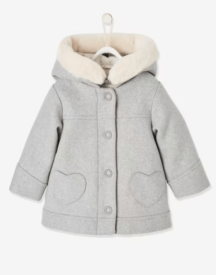 Manteau à capuche bébé fille vertbaudet