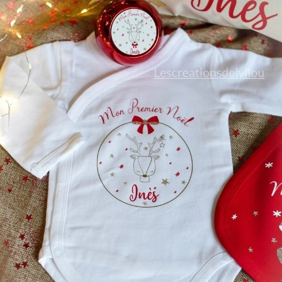 Body bébé personnaliséBody bébé « Mon premier Noël » - Créatrice Etsy : Lescreationsdelyllou