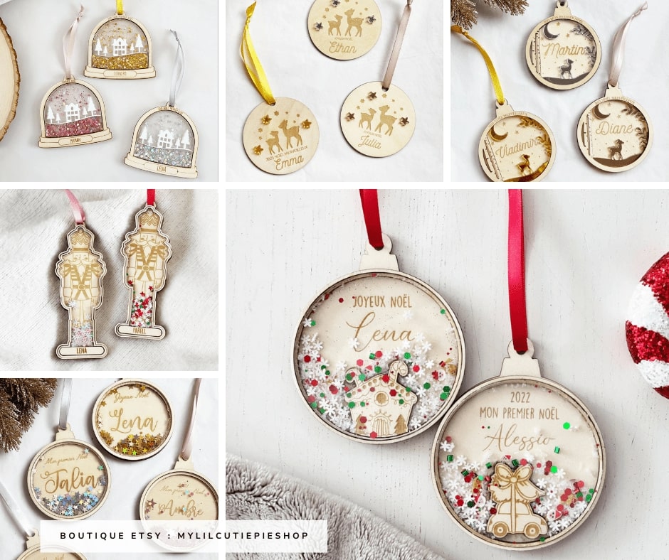 Déco de Noël avec confettis - Créatrice Etsy : MyLilCutiePieShop