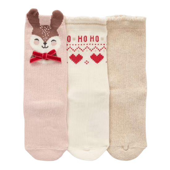 Paires de chaussettes bébé fille Noël vertbaudet