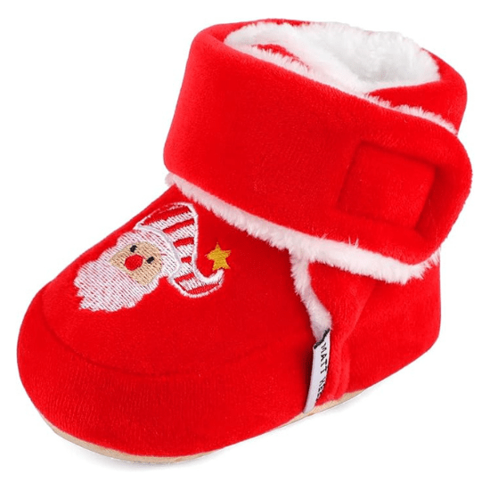 Chaussons fourrés bébé thème Noël