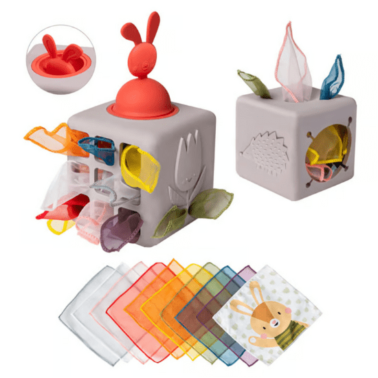 Cube boîte à lingettes et Pop Up Lapin Taf Toys