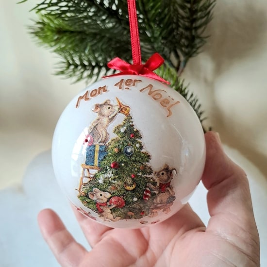 Idée cadeau premier Noël de bébé - Créatrice Etsy : LeNoeldeMipouni