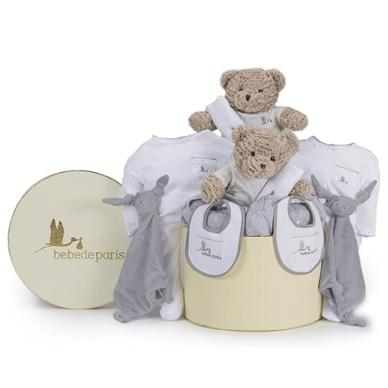 Coffret cadeau baby shower pour jumeaux BebeDeParis