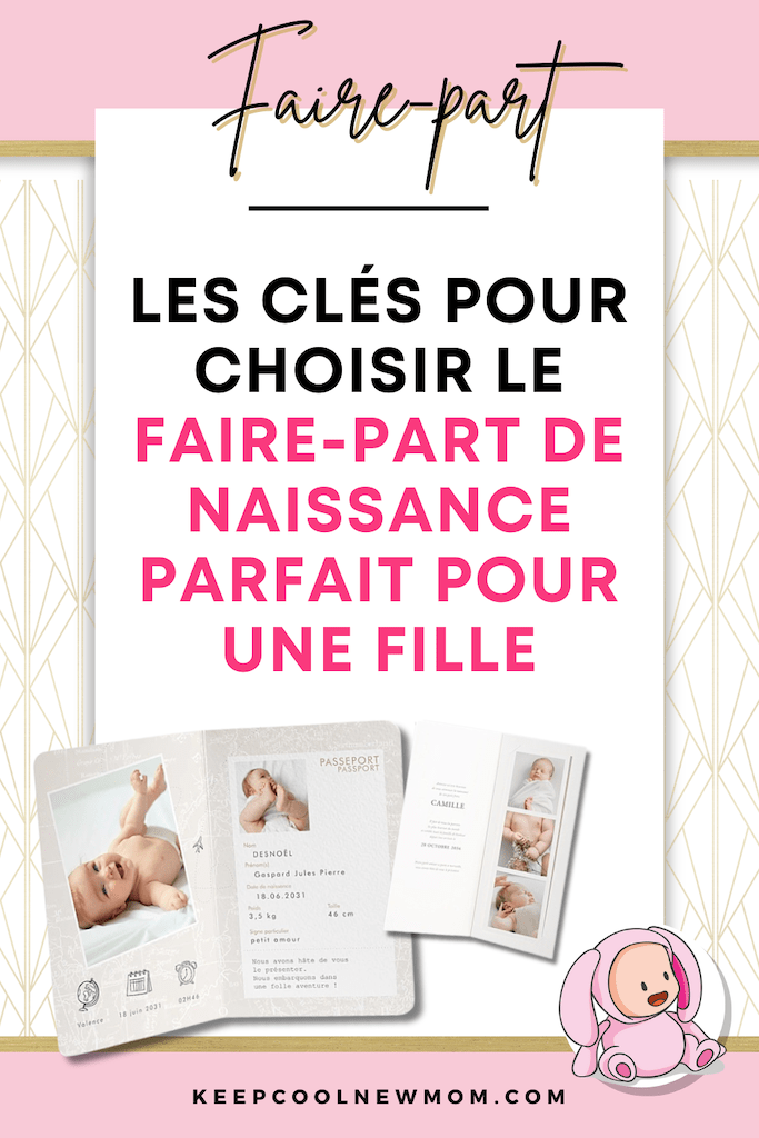 Faire-part naissance fille - Un article à découvrir sur le blog : keepcoolnewmom.com