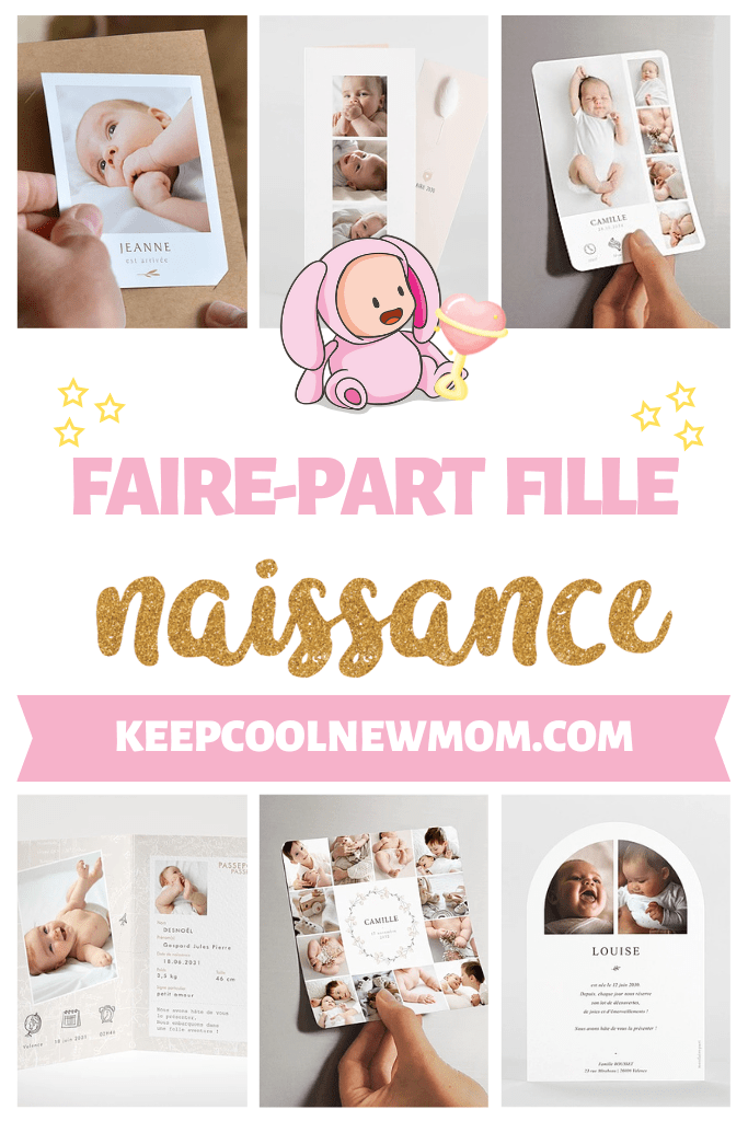 Faire-part naissance fille - Un article à découvrir sur le blog : keepcoolnewmom.com