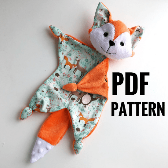 Patron pdf doudou renard pour bébé - Créatrice Etsy : Sugaringathome