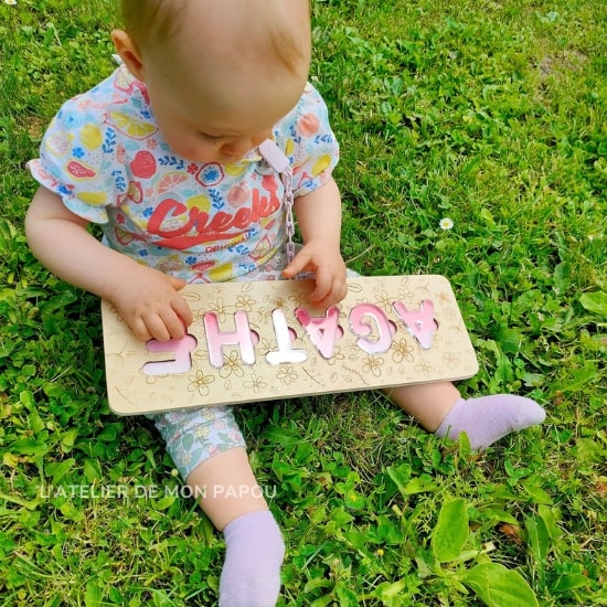 Puzzle en bois personnalisé avec prénom d'enfant - Créateur Etsy : LatelierdemonPapou