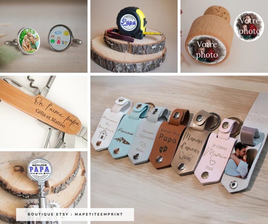 Un accessoire pratique et utile à offrir à son papa comme cadeau pour la fêtes des pères - Créateur Etsy : Mapetiteemprint