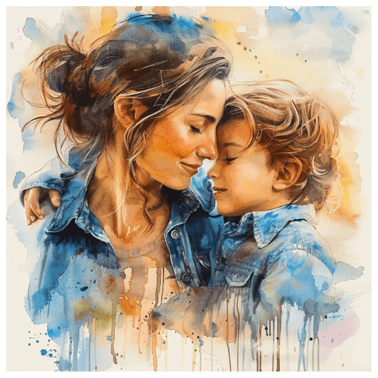 Aquarelle personnalisée cadeau pour la fête des mères - Création Etsy : MangoDigitalPrints