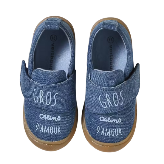 Chaussons bébé en toile denim vertbaudet
