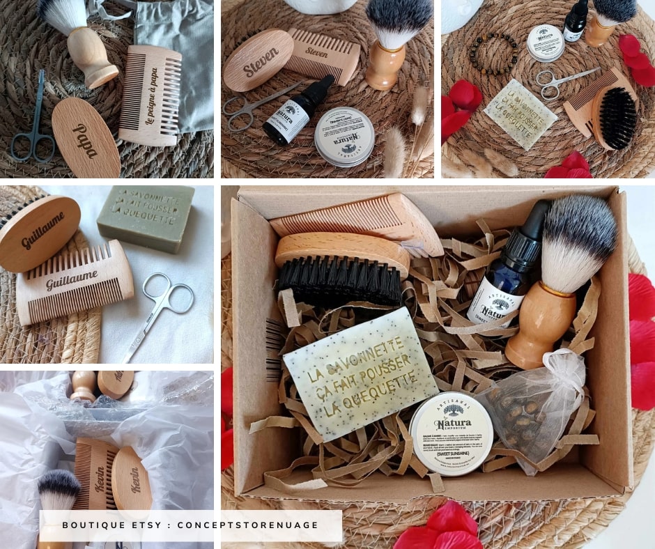 Coffret soin cadeau pour la fête des pères personnalisé - Créateur Etsy : conceptstorenuage