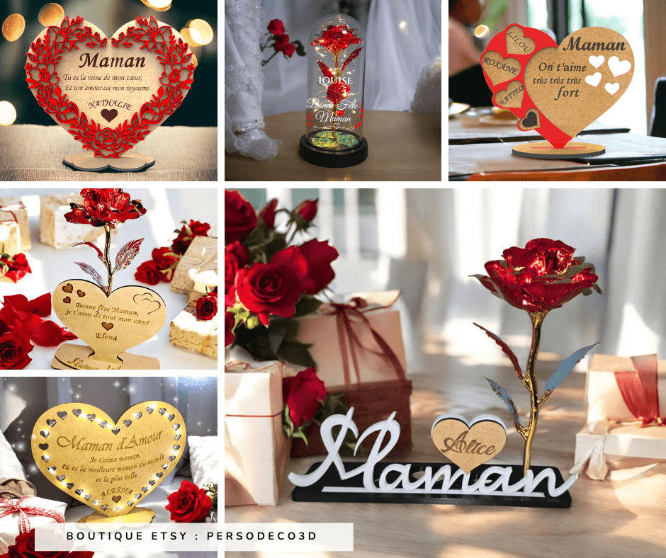 Idée cadeau pour la fête des mère : une decoration personnalisée - Créatrice Etsy : PersoDeco3D