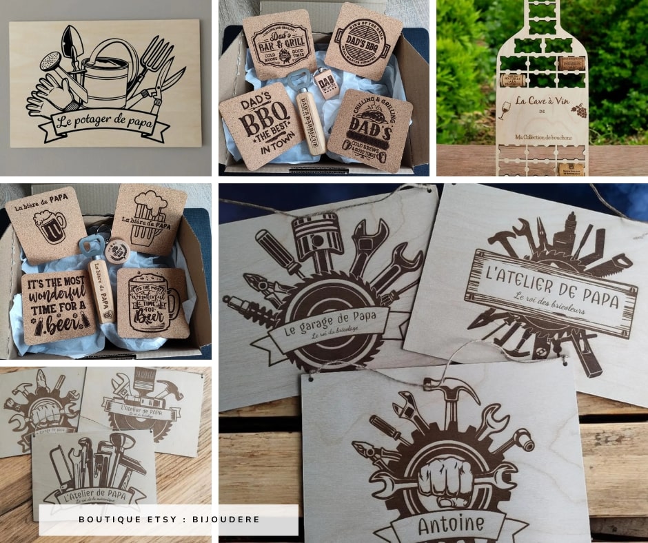 Une déco personnalisée comme idée cadeau pour la fêtes des pères personnalisé - Créatrice Etsy : MClacreationFR