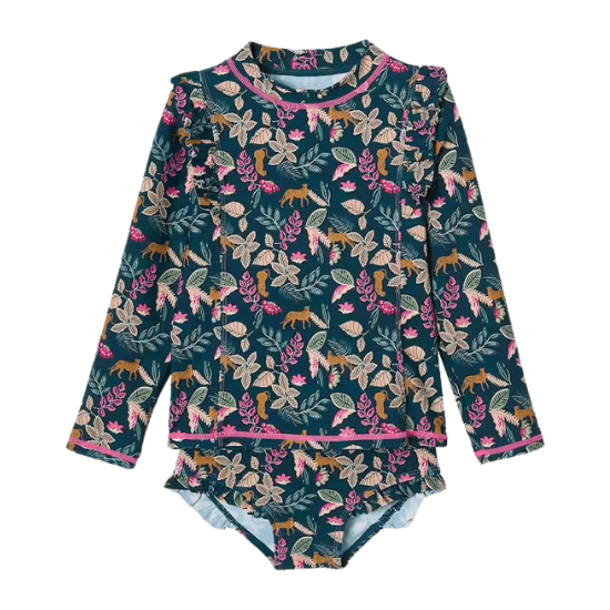 Maillot de bain fille 2 pièces anti UV vertbaudet