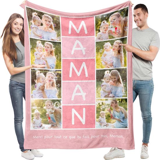 Plaid personnalisé comme idée cadeau pour la fête des mères