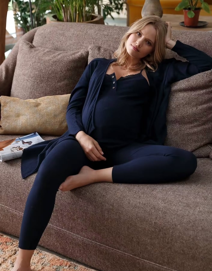 Ensemble 3 pièces homewear grossesse et allaitement vertbaudet