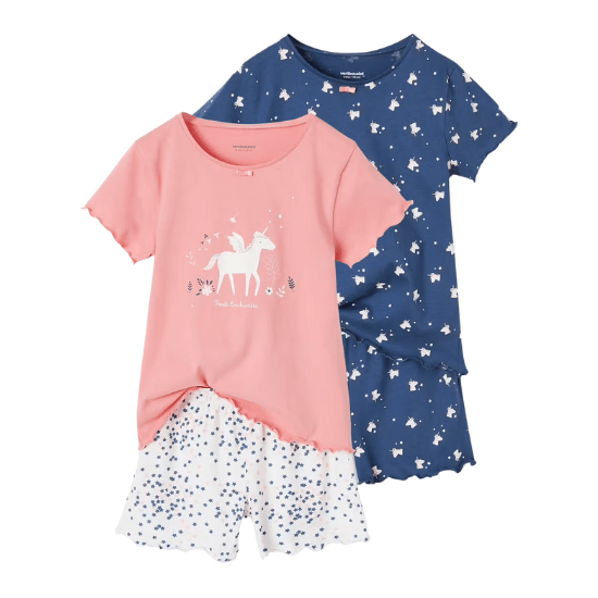 Pyjashorts fille licornes vertbaudet