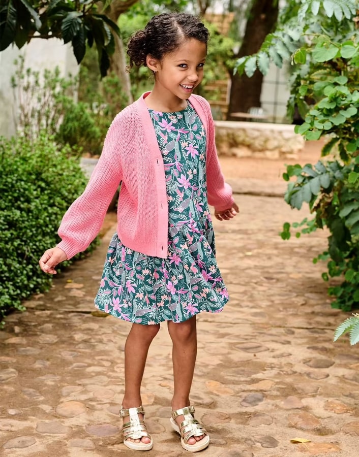 Robe imprimée fille manches courtes vertbaudet