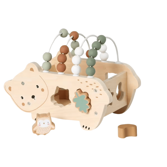 Trieur de formes et boulier silicone et bois vertbaudet