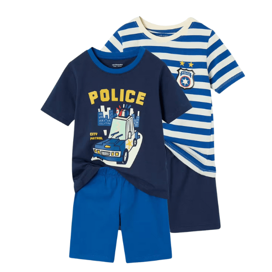 2 Pyjashorts Police Garçon