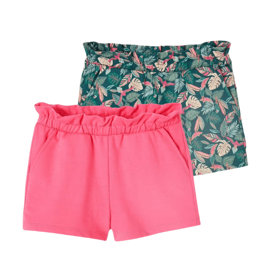Lot de 2 shorts fille vertbaudet