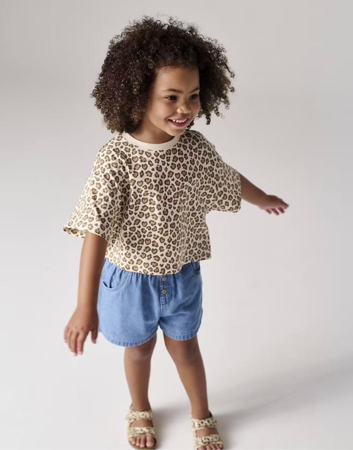 Short en denim léger fille facile à enfiler vertbaudet