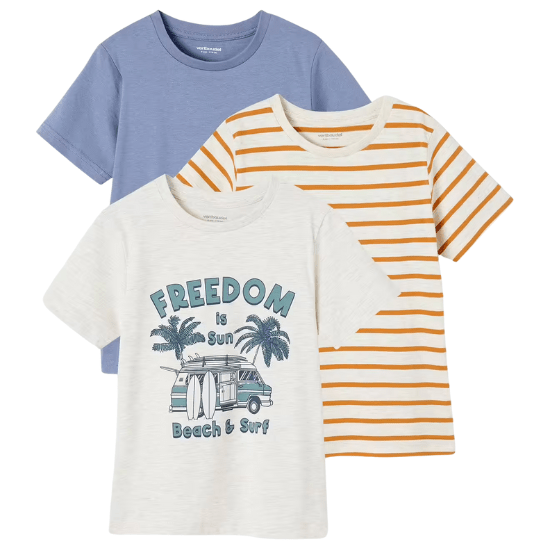 3 t-shirts garçon manches courtes