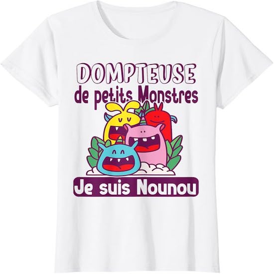 T-shirt de la marque Merci Nounou cadeau Assistante Maternelle