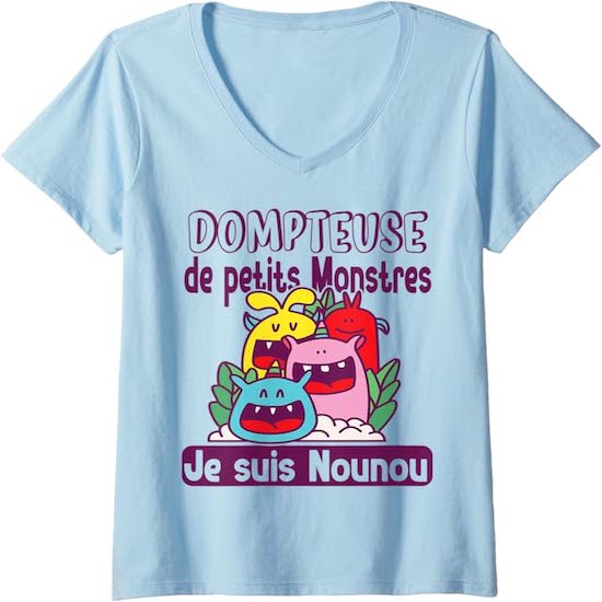 T-shirt de la marque Merci Nounou cadeau Assistante Maternelle