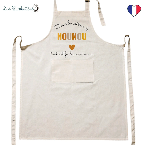 Tablier cadeau pour nounou - Créatrice Etsy : AtelierlesBambetises