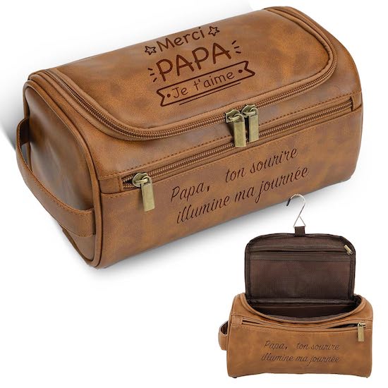 Trousse de toilette personnalisée à offrir comme cadeau pour la fête des pères
