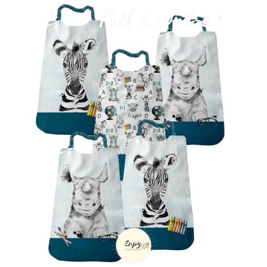 Bavoirs cantine maternelle à coudre - Créatrice Etsy : EnjoyTissusMercerie