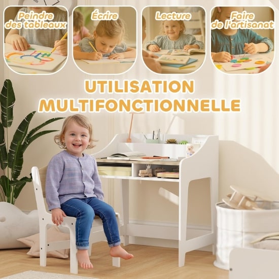 Bureau maternelle blanc AIYAPLAY