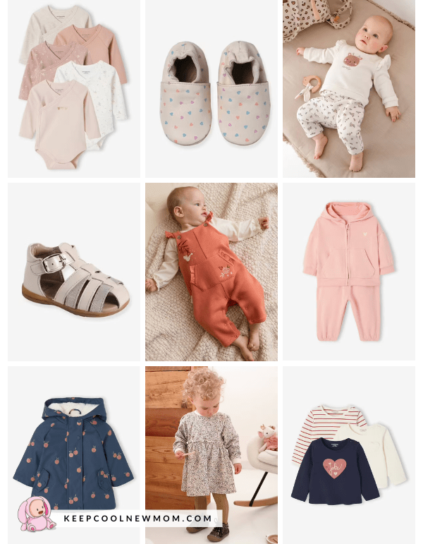 Tenues pour la rentrée des classes vertbaudet pour bébé fille