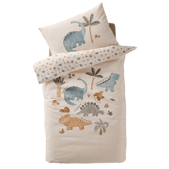 Parure housse de couette + taie d'oreiller bébé dinosaure vertbaudet