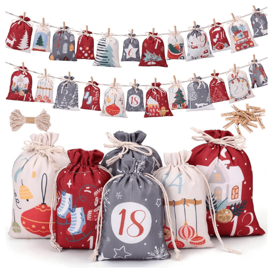 Calendrier de l’Avent Sacs de Noël pour enfant Naler