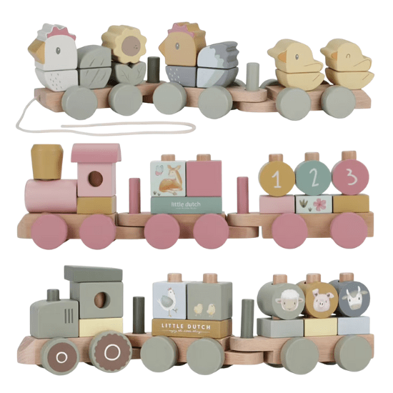 Jouet en bois Train à blocs Little Dutch