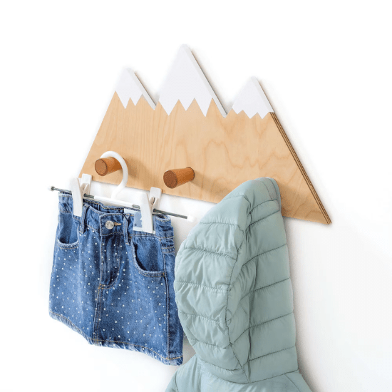 Porte-manteau mural pour chambre bébé montagne Alondra