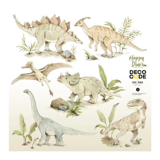 Planche de stickers enfants Dinosaures DEKORNIK
