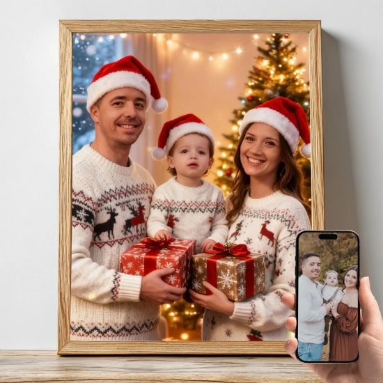 Affiche premier Noël pour bébé - Créatrice Etsy : 1001PortraitDesign