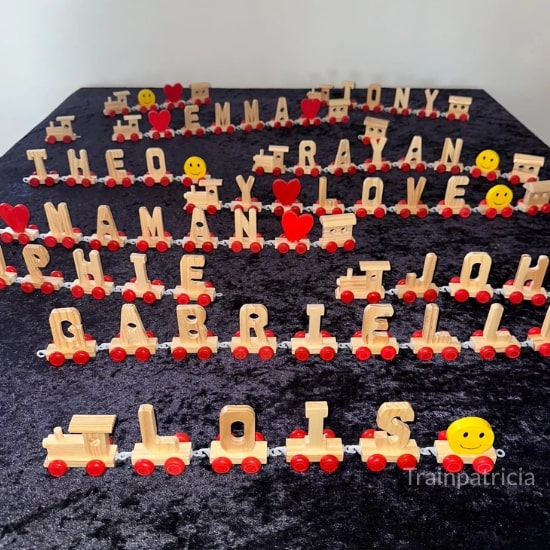 Train prénom en bois personnalisé idée premier cadeau de Noël bébé - Créatrice Etsy : Trainpatricia