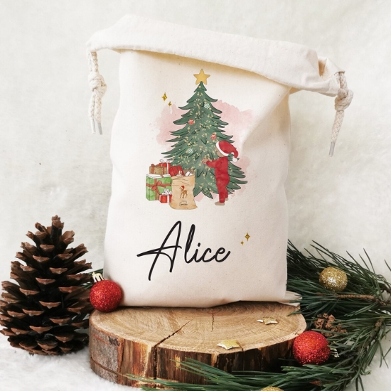 Hotte de Noël enfant personnalisé - Créatrice Etsy : MoodCreationFR